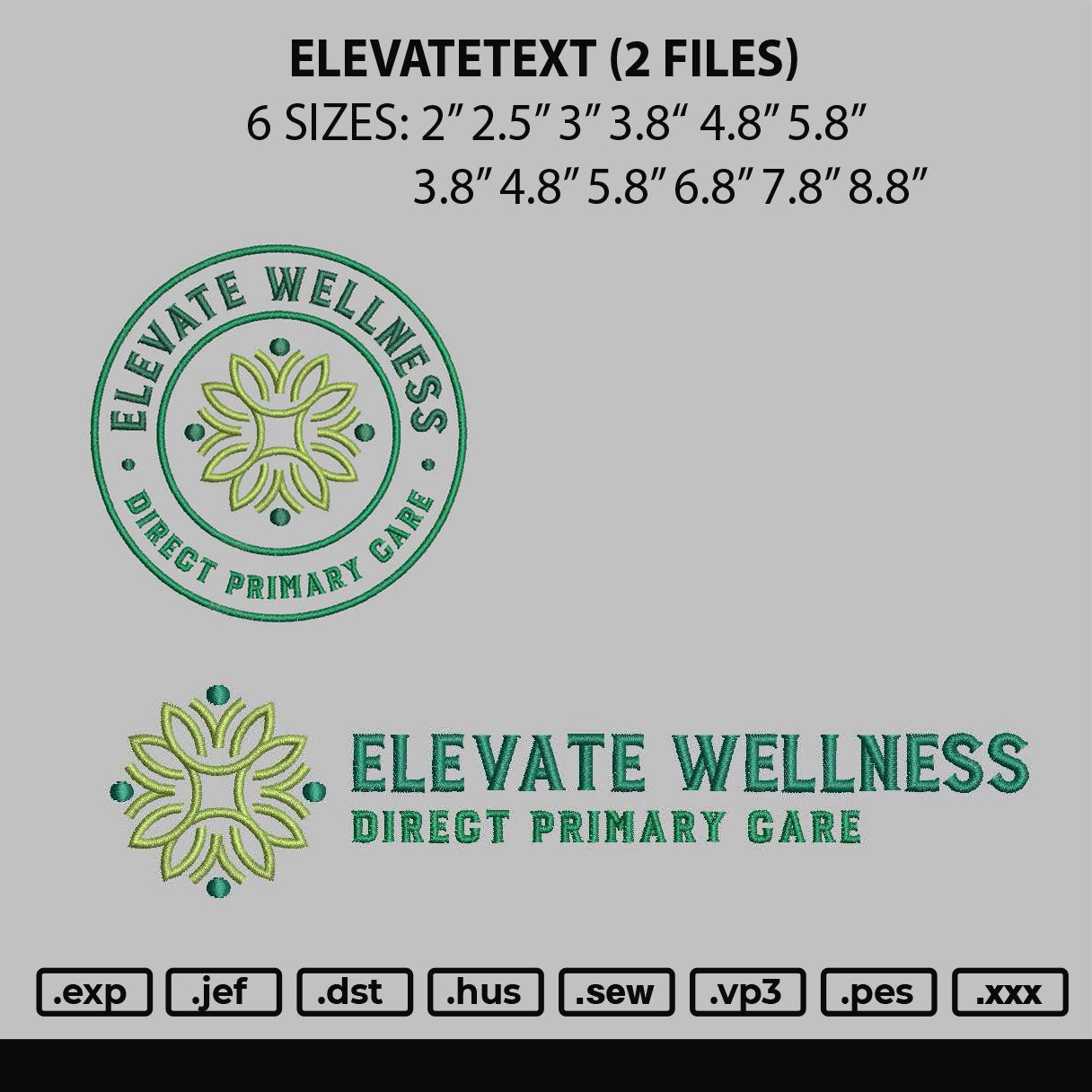 Elevatetext Embroidery 2 Files