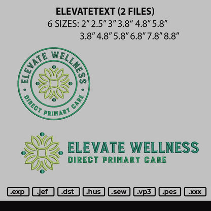 Elevatetext Embroidery 2 Files