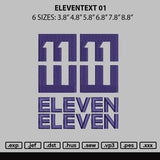 Eleventext 01 Embroidery File 6 sizes