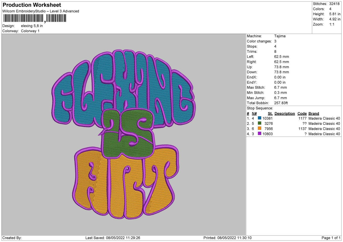 Elexing Embroidery File 4 size