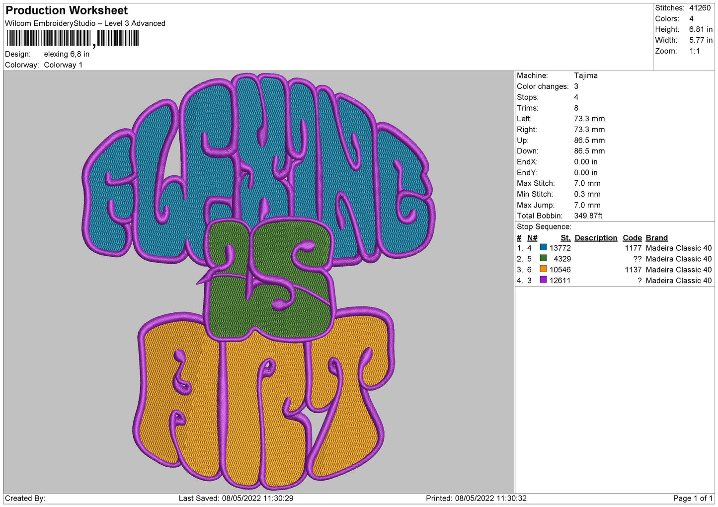 Elexing Embroidery File 4 size