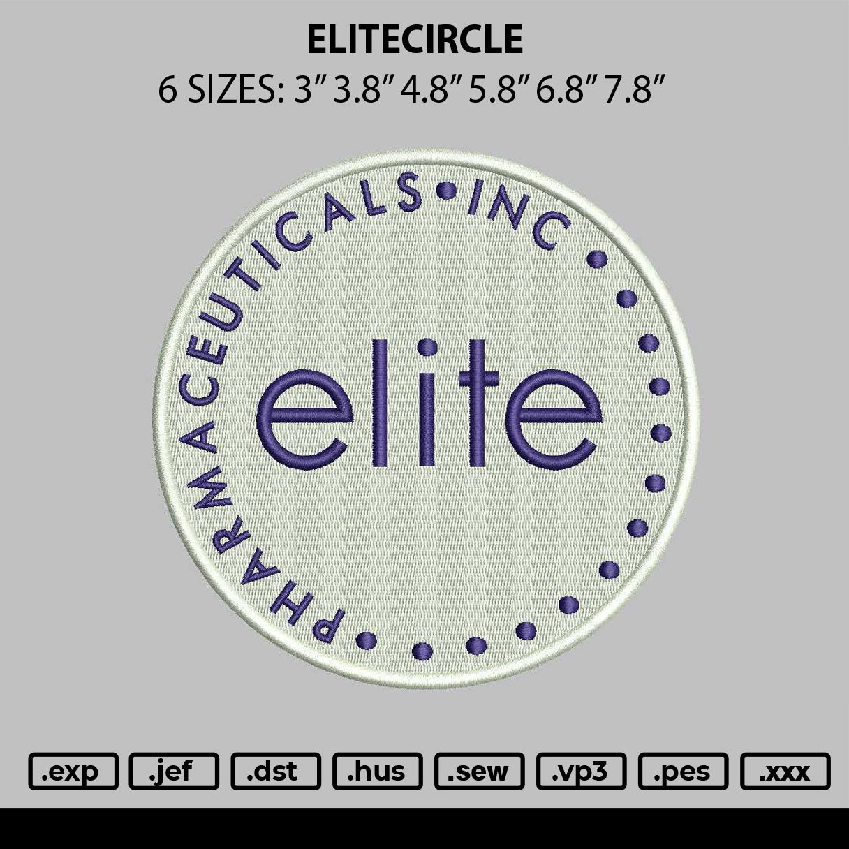 Elitecircle Embroidery File 6 sizes