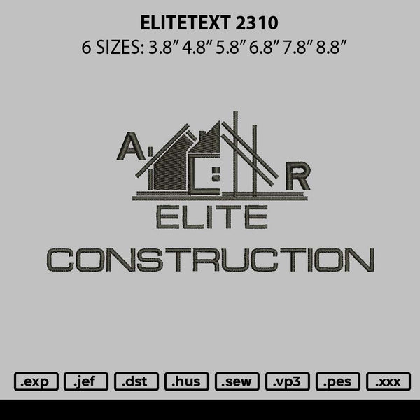 Elitetext 2310 Embroidery File 6 sizes