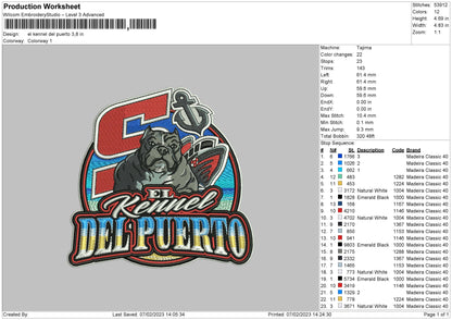 El Kannel Del Embroidery File 6 sizes