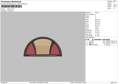 Ellese Logo Embroidery File 4 size