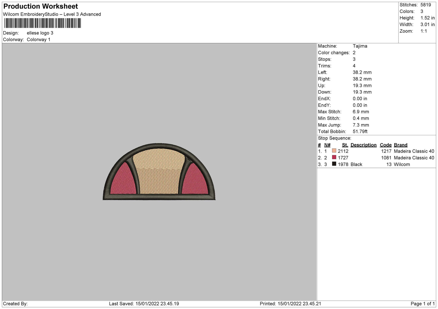 Ellese Logo Embroidery File 4 size