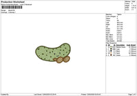 Cucumber Embroidery File 6 sizes