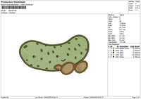 Cucumber Embroidery File 6 sizes