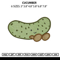 Cucumber Embroidery File 6 sizes