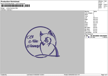 Ninotext Embroidery File 6 sizes