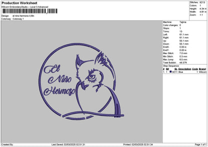 Ninotext Embroidery File 6 sizes