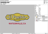 Pueblotext Embroidery File 6 sizes