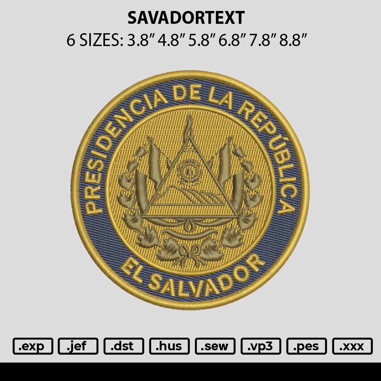 Savadortext Embroidery File 6 sizes
