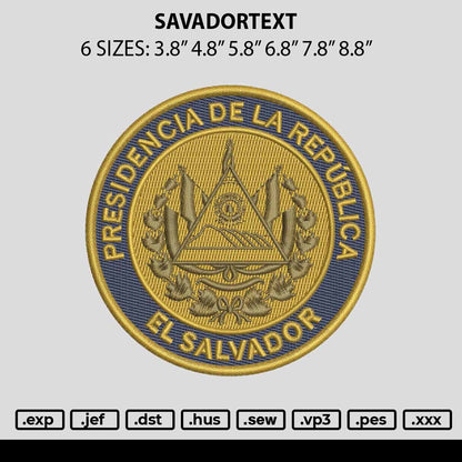 Savadortext Embroidery File 6 sizes