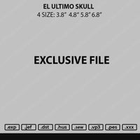 El Ultimo Skull Embroidery File 4 size