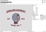 Embarrassment Text Embroidery File 6 sizes