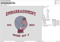 Embarrassment Text Embroidery File 6 sizes