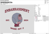 Embarrassment Text Embroidery File 6 sizes