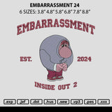 Embarrassment Text Embroidery File 6 sizes