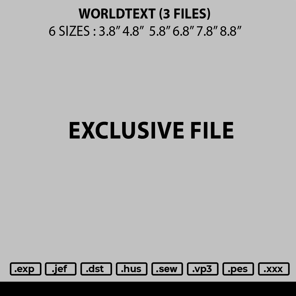 Worldtext Embroidery 3 Files
