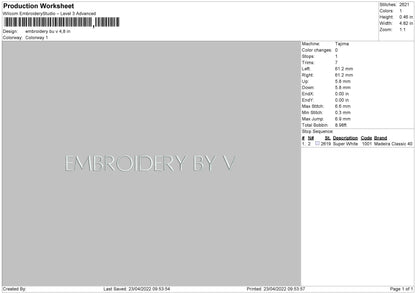 Embroidery By V Embroidery File 4 size