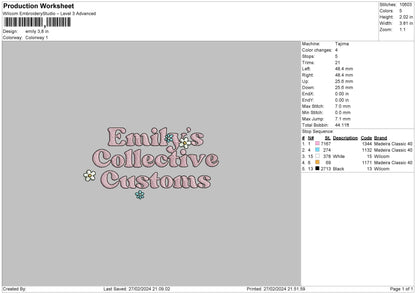 Emelytext Embroidery File 6 sizes