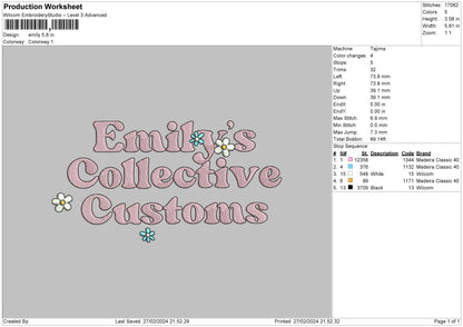 Emelytext Embroidery File 6 sizes