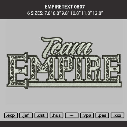 Empiretext 0809 Embroidery Machine Design File 6 sizes