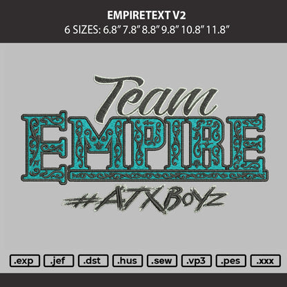 Empiretext 0809 Embroidery Machine Design File 6 sizes