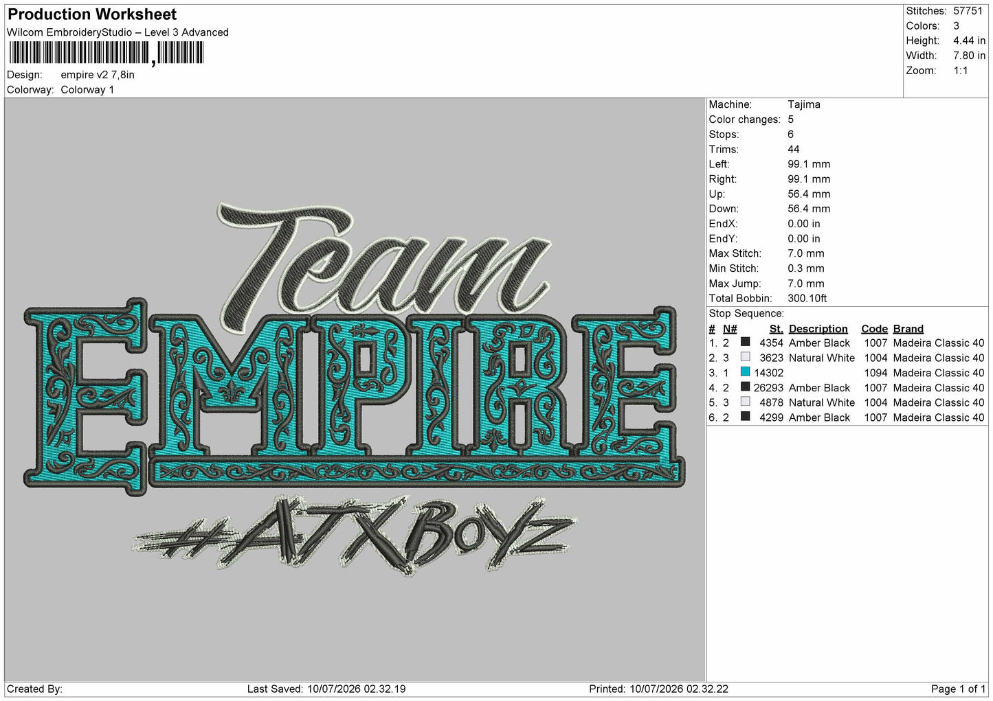 Empiretext 0809 Embroidery Machine Design File 6 sizes
