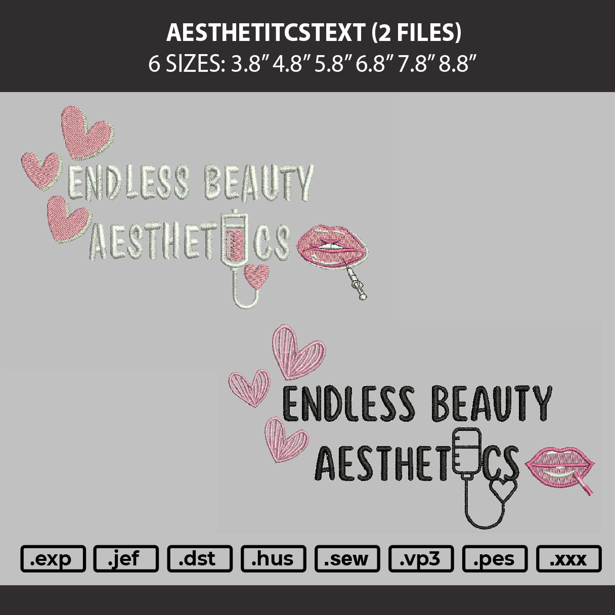 Aestheticstext Embroidery Machine Design 2 Files