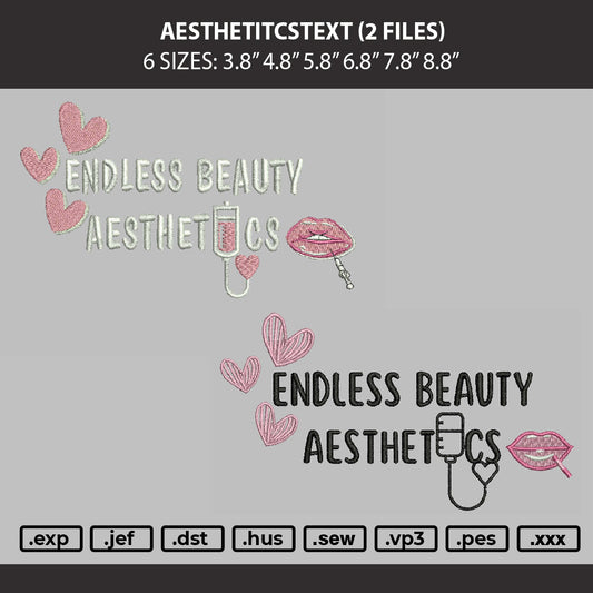 Aestheticstext Embroidery Machine Design 2 Files