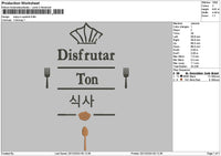 Disfrutaltext Embroidery File 6 sizes