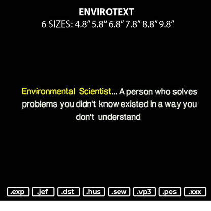 Envirotext Embroidery File 6 sizes