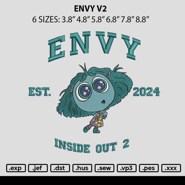 Envy V2 Embroidery File 6 sizes