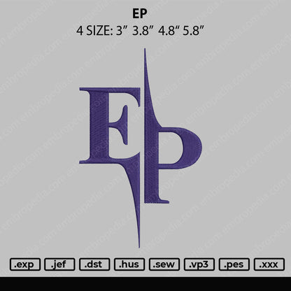 EP Embroidery File 4 size