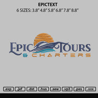 Epictext Embroidery File 6 sizes