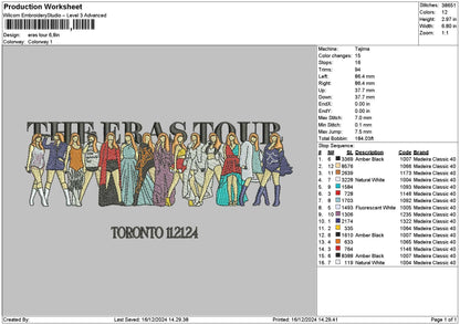 Tstour 1612 Embroidery File 6 sizes