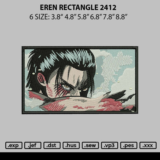 Eren Rectangle 2412 Embroidery File 6 sizes