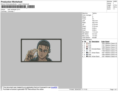 Eren Rectangle Embroidery File 4 size