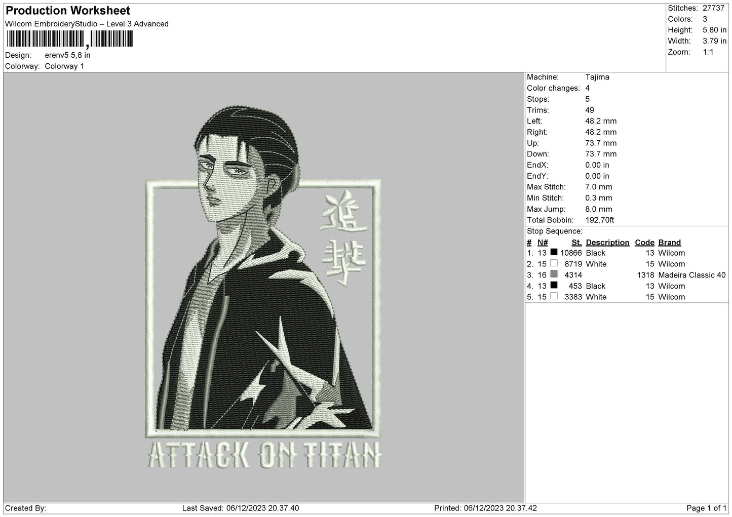 Erenv5 Embroidery File 6 sizes