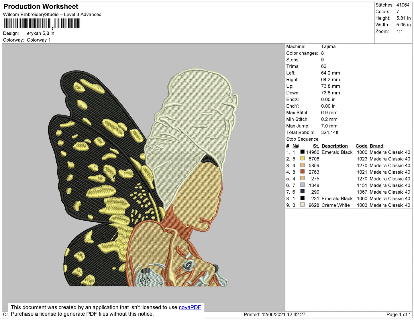 Erykah Embroidery File 4 size