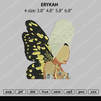 Erykah Embroidery File 4 size