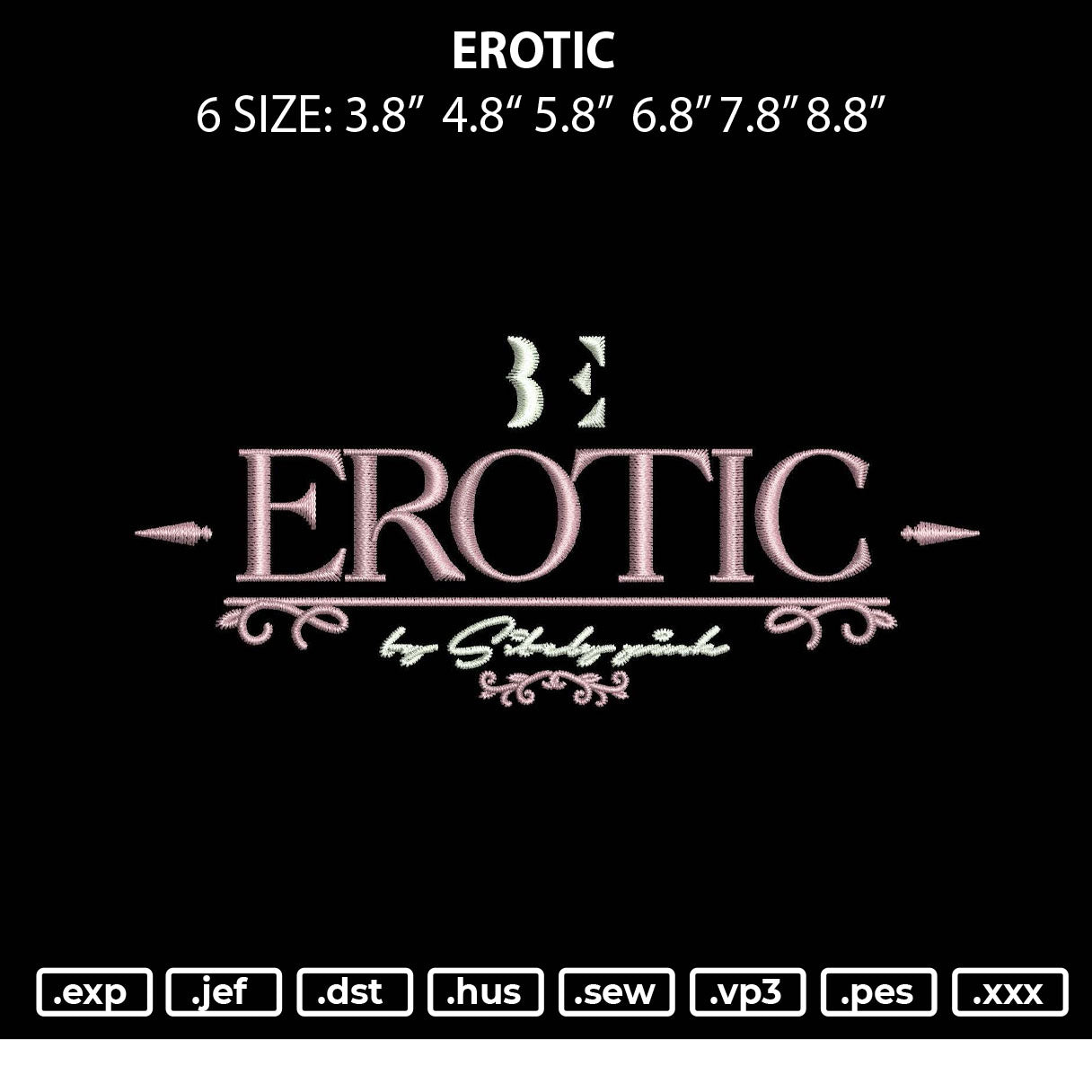 Erotic Embroidery File 6 sizes