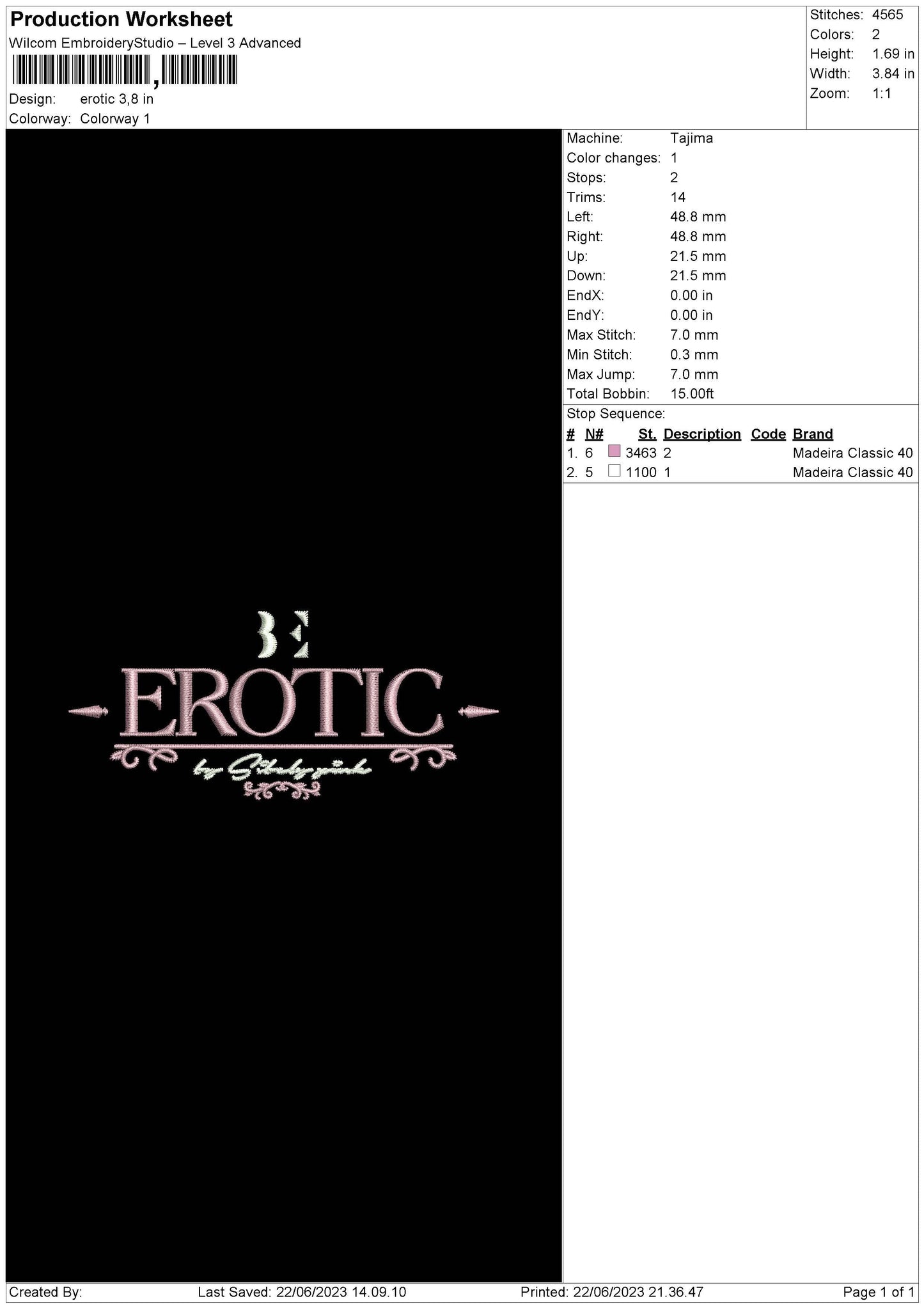 Erotic Embroidery File 6 sizes