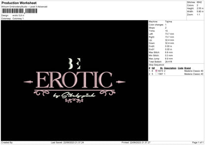 Erotic Embroidery File 6 sizes