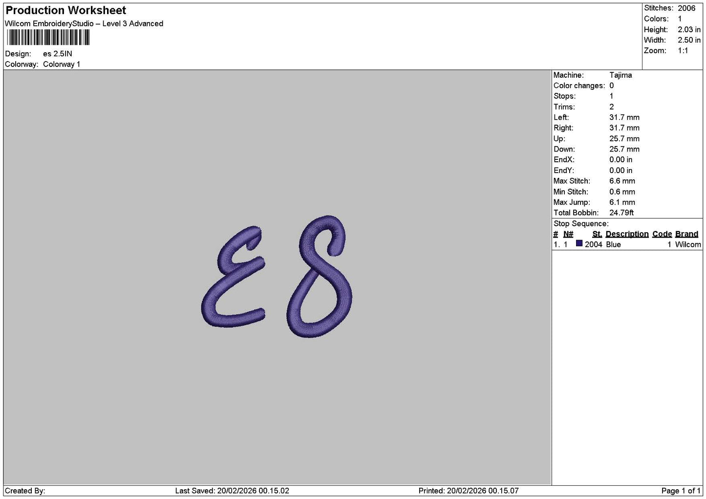 Es Text Embroidery File 6 sizes