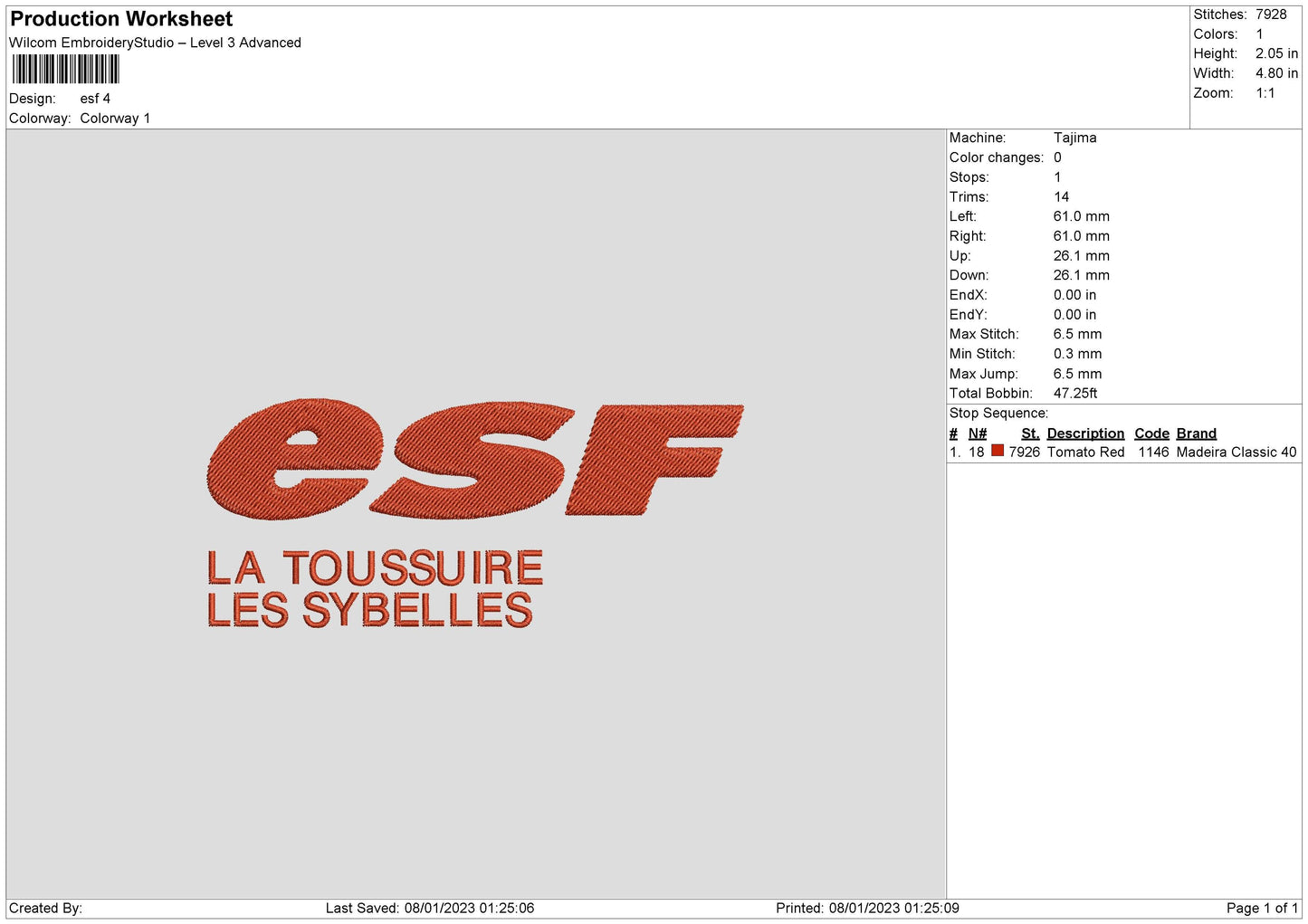 Esf Embroidery File 6 sizes