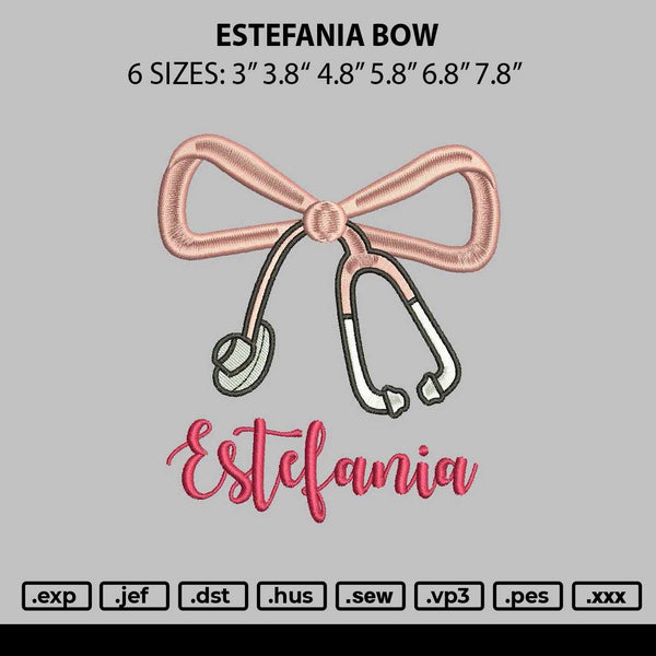 Estefania Bow Embroidery File 6 sizes