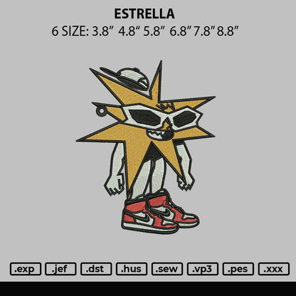 Estrella Embroidery File 6 sizes
